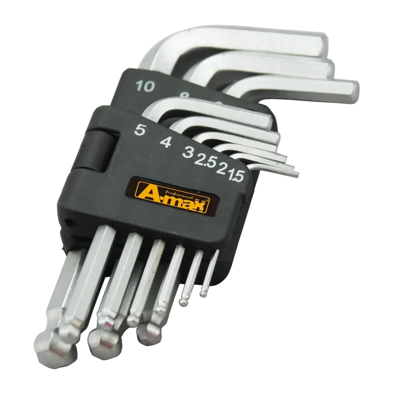 9pcs Ball Point Hex Key Wrench Set-INCH(CRV)