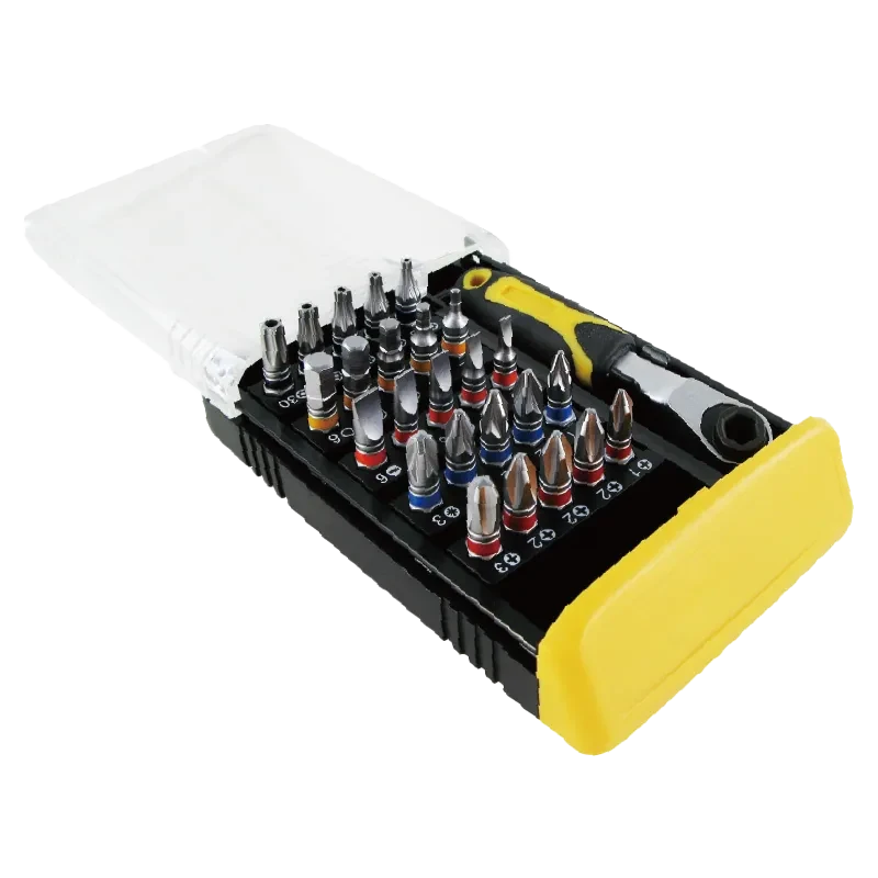 26pcs Color Ring Bit Set With Ratchet Handle