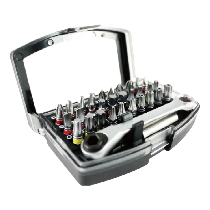 32pcs Color Ring Bit Set With Ratchet Handle