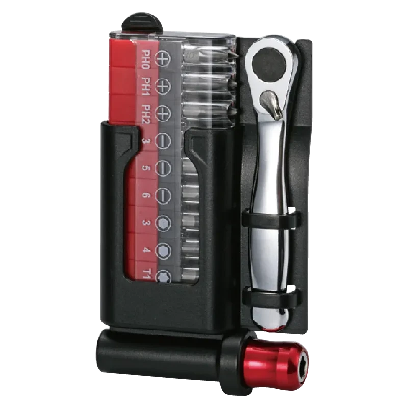 12pcs Clip-Type Bit Box & Ratchet Set